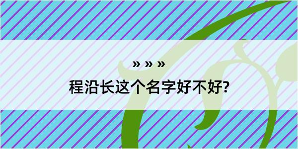 程沿长这个名字好不好?