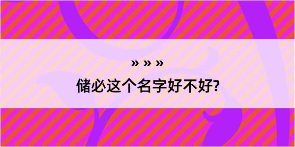 储必这个名字好不好?