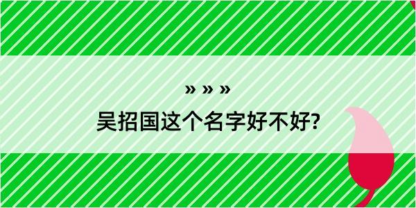 吴招国这个名字好不好?