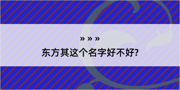 东方其这个名字好不好?