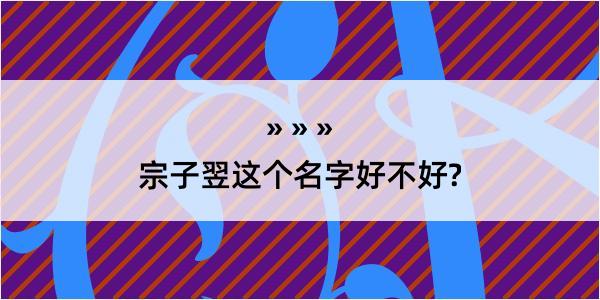 宗子翌这个名字好不好?