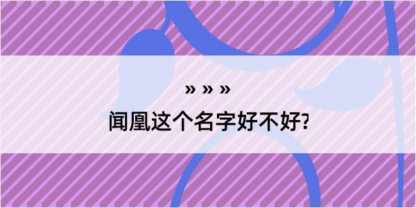 闻凰这个名字好不好?