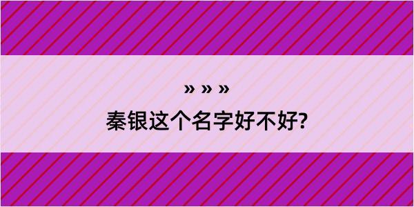 秦银这个名字好不好?