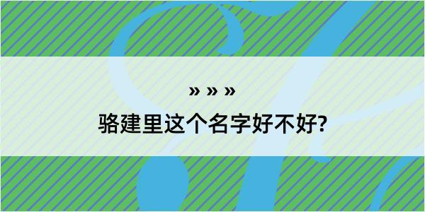 骆建里这个名字好不好?