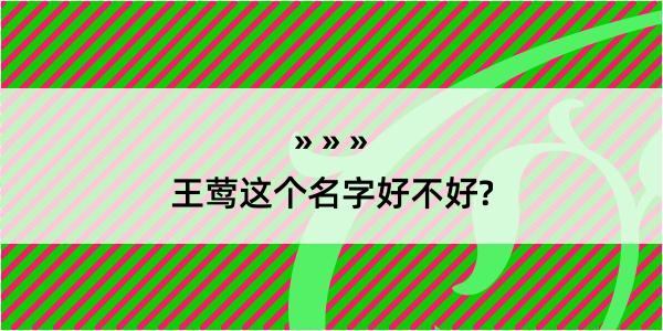 王莺这个名字好不好?