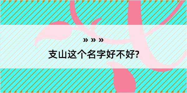 支山这个名字好不好?