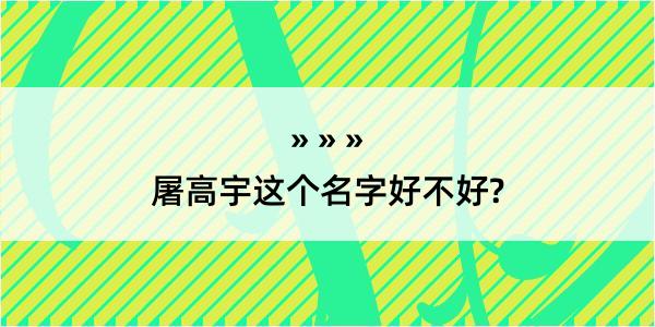 屠高宇这个名字好不好?