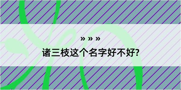 诸三枝这个名字好不好?