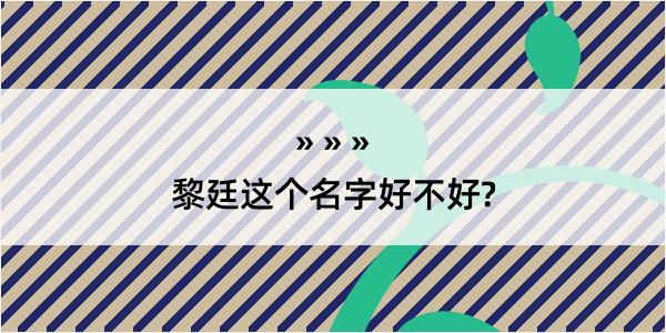 黎廷这个名字好不好?