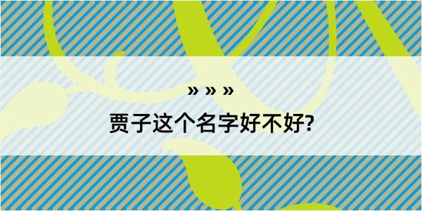 贾子这个名字好不好?