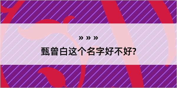 甄曾白这个名字好不好?