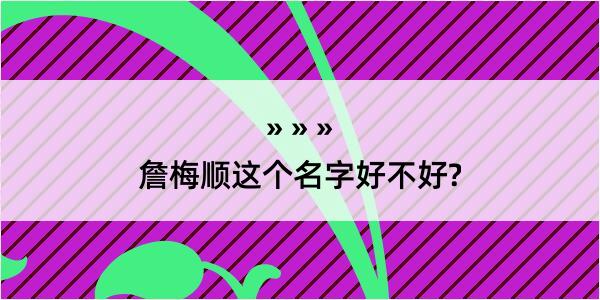 詹梅顺这个名字好不好?