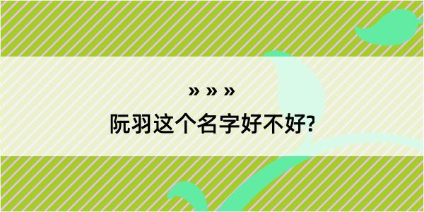 阮羽这个名字好不好?