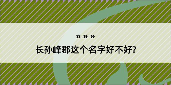 长孙峰郡这个名字好不好?