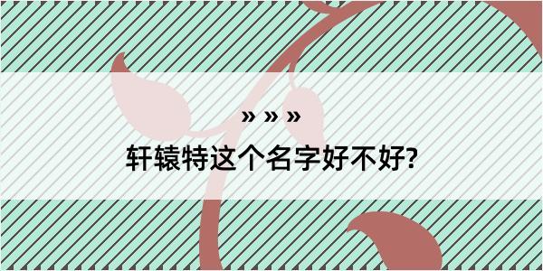 轩辕特这个名字好不好?