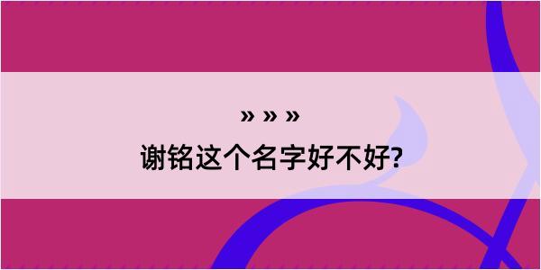 谢铭这个名字好不好?