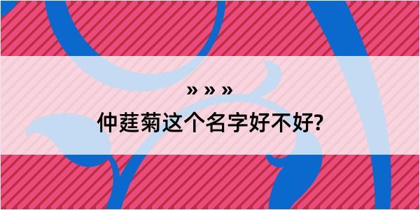 仲莛菊这个名字好不好?