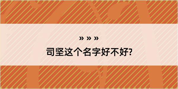 司坚这个名字好不好?