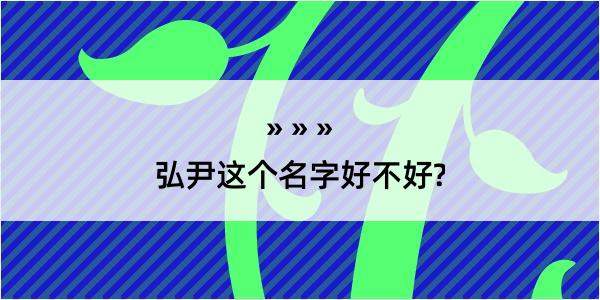 弘尹这个名字好不好?