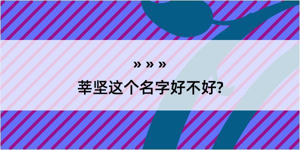 莘坚这个名字好不好?