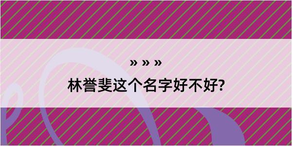 林誉斐这个名字好不好?