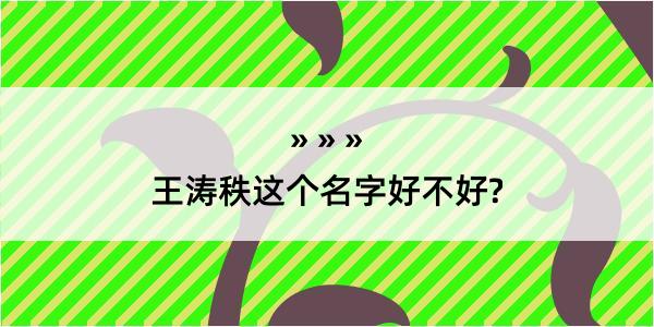 王涛秩这个名字好不好?