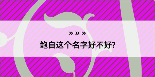 鲍自这个名字好不好?