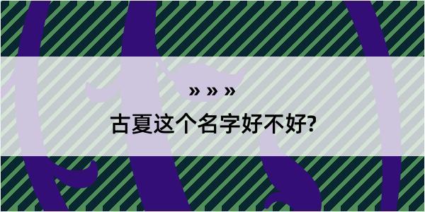 古夏这个名字好不好?