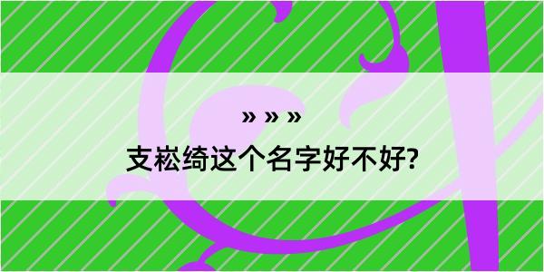 支崧绮这个名字好不好?