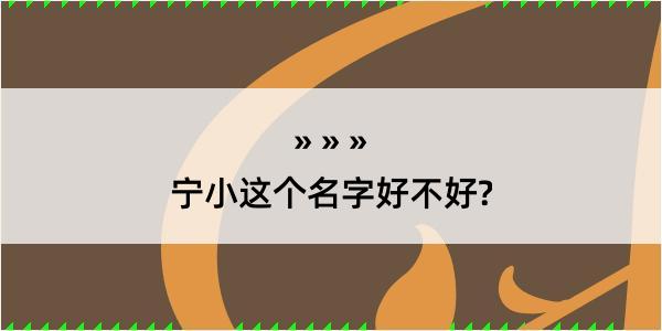 宁小这个名字好不好?