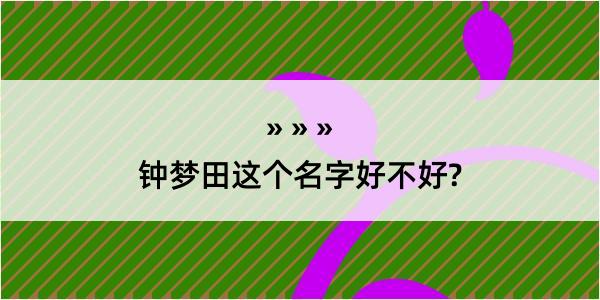 钟梦田这个名字好不好?