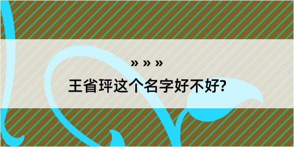 王省玶这个名字好不好?