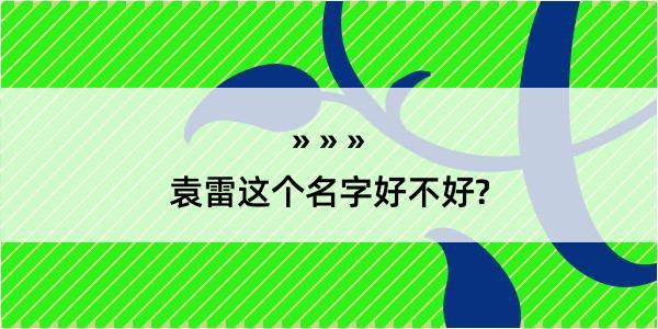 袁雷这个名字好不好?