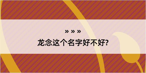 龙念这个名字好不好?