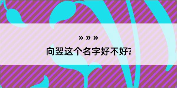 向翌这个名字好不好?