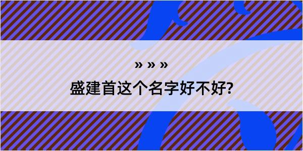 盛建首这个名字好不好?