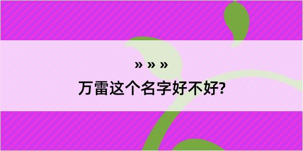 万雷这个名字好不好?