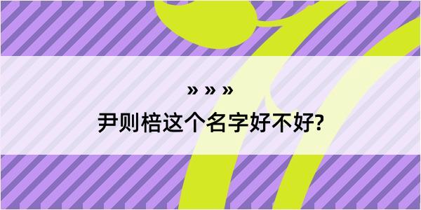 尹则棓这个名字好不好?