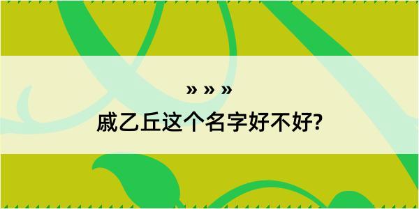 戚乙丘这个名字好不好?