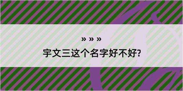 宇文三这个名字好不好?