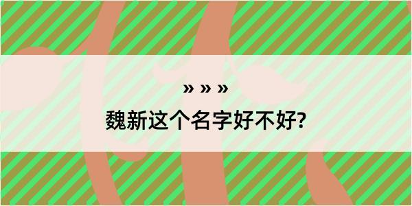 魏新这个名字好不好?