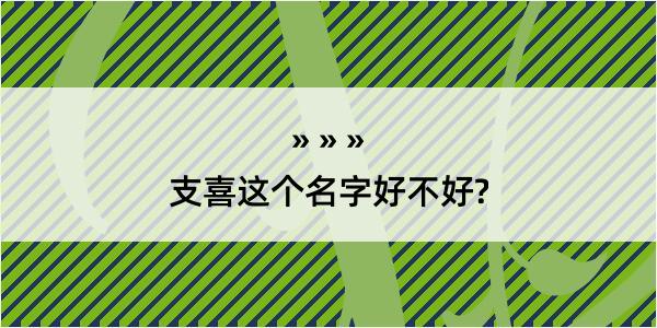 支喜这个名字好不好?