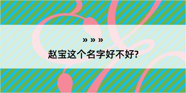 赵宝这个名字好不好?