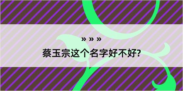 蔡玉宗这个名字好不好?