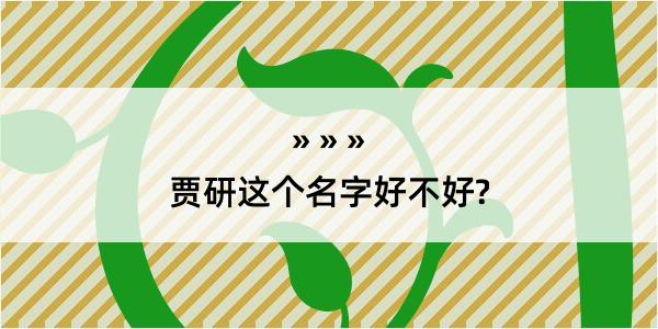 贾研这个名字好不好?