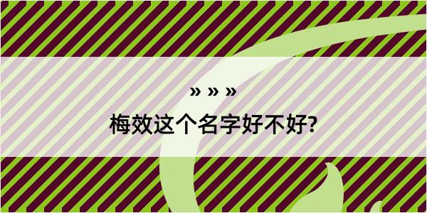 梅效这个名字好不好?