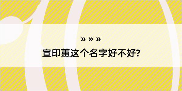 宣印蕙这个名字好不好?