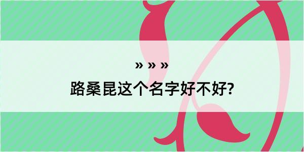 路桑昆这个名字好不好?