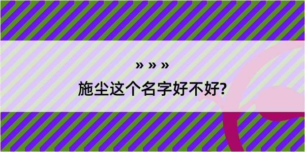 施尘这个名字好不好?