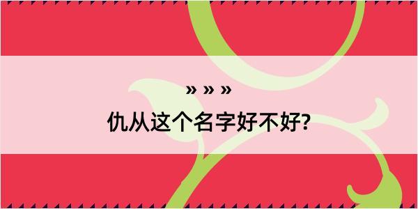 仇从这个名字好不好?